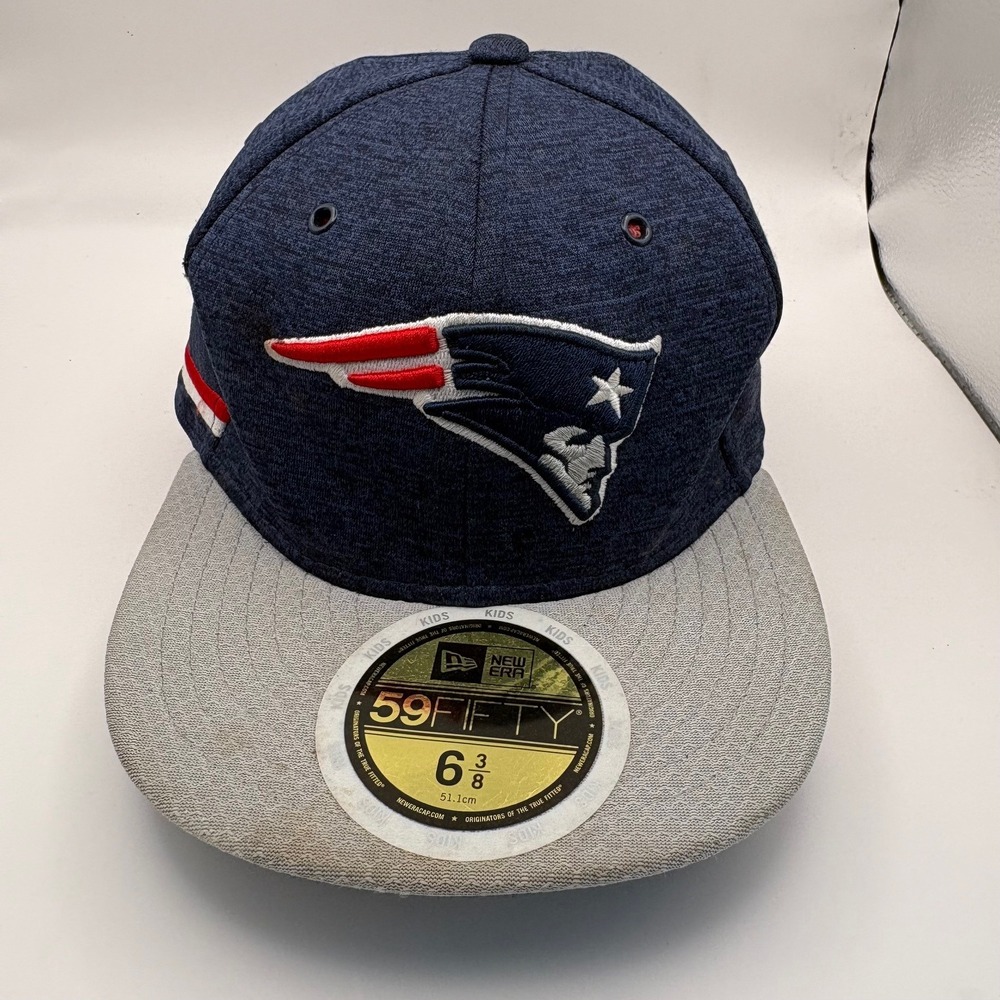 New Era 59FIFTY Kids New England Patriots Baseball Cap NFL 6 3/8 Navy Heather